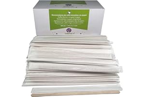 GOBETREE 500 cuillères en bois emballées individuellement dans du papier de 17.8 cm. Bâtonnets de café jetables, bâtonnets d'agitateur de café biodégradables. Agitateurs à café.