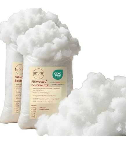 Imbottitura In Poliestere Efie Bastel Hochbausch - 1kg Di Ovatta Anallergica Da PET Riciclato Per Cuscini E Puff