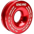 KING-PRO Recovery Ring, 45000 lbs Winch Block Pulley Towing Ring, for ATV UTV SUV Truck Off-Road Vehicle Towing Soft Shackle Recovery（Red）