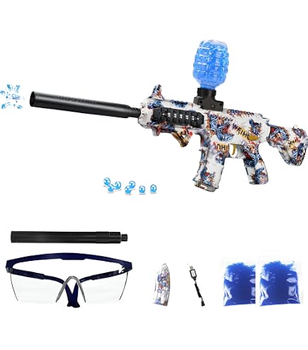 Pistolet à Billes D'eau Gel Blaster MK7 - Automatique, 20 000 Billes Incluses - Portée 20 M - Pour Adultes (Attention : +18 Ans) - 8