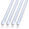 T8 8FT LED Tube Light 8 Foot,Need Bypass Ballast, 65W V Shaped Single Pin FA8 Base,6000K Cool White, (Replace 150W LED Fluorescent Bulbs),Dual-Ended Power AC 85-277V 4 Pack