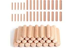 Faankiton 650 stycken pluggstift 6 x 30/8 x 40/10 x 40 mm, rak räfflad med fasad ände, räfflat lövträ för hantverk, möbler et