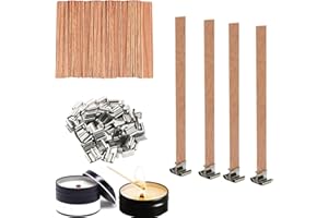 Mecha Velas Madera, gotyou 50 Pieza Mechas Naturales Madera Cortadas, Mechas Madera para Velas, Mecha Madera Mechas Velas Madera Natural, Madera para Velas Mechas Velas, para Fabricación Velas