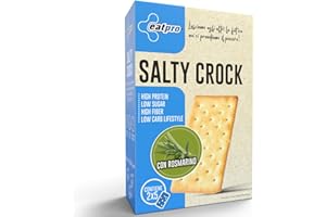 Cracker Proteici Low Carb ● 10 Cracker Gusto Rosmarino ● 12% Carboidrati, 32% di proteine ● EatPro Cracker Keto ● Cracker Proteico a Basso Contenuto di Carboidrati con pochi Zuccheri (1 box)