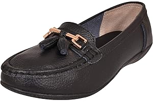 JO & JOE Femme Cuir Plat Mocassin Femmes Décontracté Confortable Cuissard Talon Bas Compensé Chaussures Travail