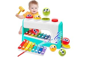 PROACC Toys for 1 Year Old Boys, Hammering Pounding Toy with Xylophone Set, Preschool Educational Activity Musical Toys Gifts for 1 Year Olds Boys Girls Toddlers Kids