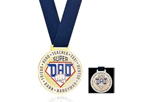 JEWAB Super Dad Medal Gifts for Dad Fathers Day, High Grade Alloy with Gold Finish Dad Medal - Dad Christmas Gifts | Birthday Presents for Dad from Daughter Son, Best Dad Award
