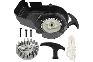 ABCERRSI Easy Aluminum Pull Start Recoil Starter with Flywheel and Screws Compatible with 2 Stroke 47cc 49cc Engine Pocket Dirt Bike Mini ATV Quad Wheeler Motorcycle