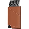 VULKIT Minimalist Slim Wallet for Men Pop Up Card Holder RFID Blocking for with Money Pocket Cash & Credit Cards Brown