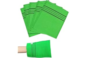 TPZORJX 5 Guanti Esfolianti Asiatici Coreani su Entrambi i Lati Guanti Esfolianti Italiani per Rimuovere la Pelle Morta Calli Scrubber Doccia Accessori da Bagno Spugne Luffa - Verde