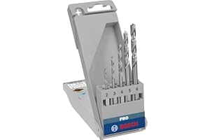 Bosch Professional 5 pz. Set di punte con codolo esagonale (per legno, Ø 2-6 mm, Accessorio per Trapani)