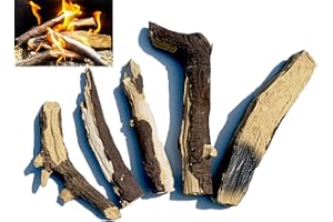 FIREBRANDDIRECT Gas Fire Logs – Set of 5 Extra Realistic Ceramic Logs Suitable for Gas Fires/Living Flame Fires/Gas Fire Pits