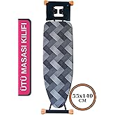 ASEV HOME &Uuml;t&uuml; Masası Kılıfı Ke&ccedil;eli İpli Stoperli B&uuml;y&uuml;k Boy 55x140 cm Aura