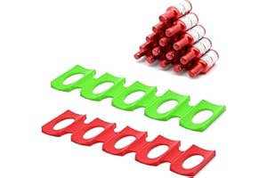 YancLife Bottle and Can Stacker for Fridge, 2Pcs Anti-Slip Silicone Foldable Wine Rack Beer Can Holder Organiser, Bottle Stacking Mat for Beer/Cola/Food Cans - Hold Maximum 15 Bottles (Red & Green)