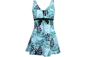 ECUPPER Womens Plus Size Swimsuit One Piece Skirted Swimwear Tummy Control Swimming Costume with Shorts