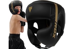 ‎RDX RDX Kinder Boxen Kopfschutz für Kickboxen, Kampfsport, MMA Training, Maya Hide Leder Kara Sparring Thaiboxen Kopfschützer, Boxhelm Krav MAGA Muay Thai, Karate und Taekwondo Fitnessstudio Headgear