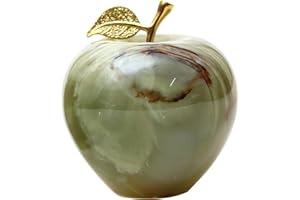 Radicaln, Fermacarte in onice verde a forma di mela, da 7,6 cm, fatto a mano, decorazione per la casa, perfetto per scrivania dell'ufficio e della sala studio
