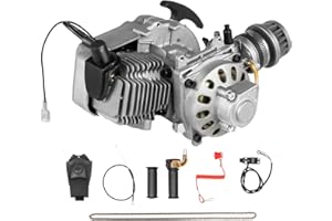 OUBUBY 49cc 2-Takt-Motor, Pull Start Pocket-Bike Motoren, Engine ATV Roller Motor mit Luftfilter Vergaser Mini Benzinmotor für Pocket Bike ATV oder Scooter