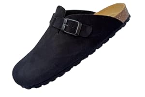 GONKOS®, Zuecos de Piel con Plantilla de Corcho, Piel Autentica, Corcho Natural, Hebilla Ajustables al Pie, Sandalias Hombre/Mujer, Suela Antideslizante EVA, Sandalias de Calidad Hechas en España