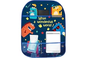 Cyhamse Kick Mat For Kids | Kick Mat With Pockets For Storage - Backseat Kick Mats, Easy To Clean For Most Sedans, Trucks, And Even Minivans