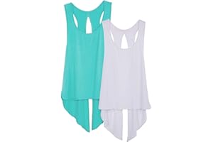 icyzone Canotta Palestra Donna Senza Schienale,Regolabile Sciolta e Traspirante Canotte per Allenamento,Fitness,Corsa(Pacco da 2)