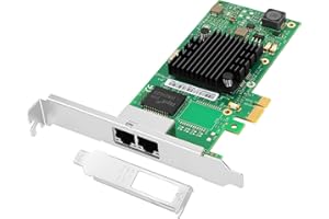 Euqvos per Intel Scheda server di rete Ethernet I350-T2 -I350AM2 Chip, 1 Gbit PCIe 2.1 x1, 1000Base-T doppia porta RJ45 Ethernet LAN 10/100/1000Mbps Scheda di rete