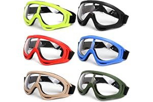 ROTKUSZ Lot de 6 Lunettes de Sécurité pour Enfants Réglables, Lunette Protection Bricolage Anti-Buée, Enfants Lunettes de Protection Coupe-Vent, pour Le Travail en Laboratoire, pour Le Garçon et Fille