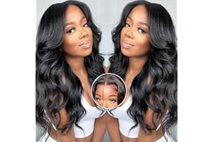Bele Glueless Wig Human Hair Pre Plucked Pre Cut 7x5 Glueless Ready To Wear Wigs 180% Density HD Lace Closure Human Hair Wig Glueless Wear And Go Body Wave Lace Frontal Wigs for Black Women 20 Inch