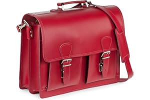 Klassische Aktentasche Lehrertasche aus Leder, für Damen und Herren, Hamosons 600