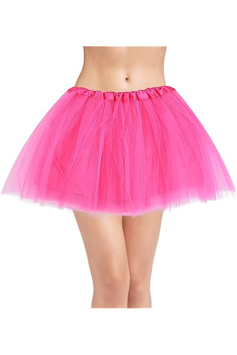 Jupe Tutu Tulle 3 Couches Femme - Style Rétro Années 80, Pour Fête, Halloween, Carnaval, Danse (fluo) - 5