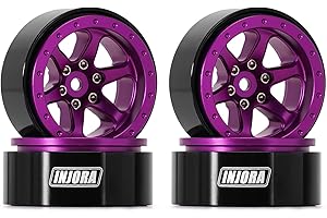 INJORA 1.3 Beadlock Wheel Negative Offset Aluminium Rims for TRX4M SCX24 Upgrade 1/24 1/18 RC Crawler Car