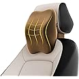 Frido Ultimate Car Neck Rest Pillow, Ultrasoft Car Pillow for Comfortable Car Rides, Superior Neck Support Cushion, Relieves Neck Pain, Hi-Per Foam Head Rest Pillow with Washable Velvet Cover, Tan