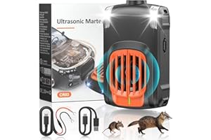 SOKTNEU Marderschreck Auto, Ultraschall Mausabwehr, 12V Auto-Batterie Wiederaufladbare Marderabwehr, Mäuseabschreckung mit Zwei Arten des Aufladens, Langfristiger Marderschutz im Motorraum