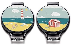 M & G MUSTARD & GRAY Coastal Hob Covers – Set of 2 | 37cm Round | Compatible with AGA, Heritage & Stanley Cookers | Heat-Resistant Pads | Chefs kitechen Accessories (Seaside)