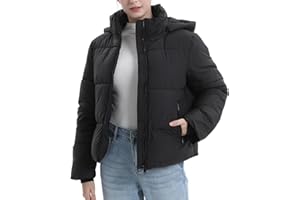 PUFFIT Damen Winter Jacke mit Kapuze Warmer Wasserdicht Winterjacke Steppmantel Female Jacken
