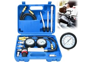 YINNHOM TU-21 Set di tester di compressione, kit per tester di perdite di cilindri, kit per auto, rilevatore di perdite di compressione del motore, set di strumenti con asta di prolunga, 0-7 bar e 0-100 PSI