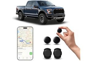SZSEYNMY GPS Coche localizador, GPS Tracker rastreador magnético Oculto para Coches Sin cuota mensual, Seguimiento en Tiempo Real para niños, Mascotas, Compatible con A-pple Find My no SIM (2 Negras)