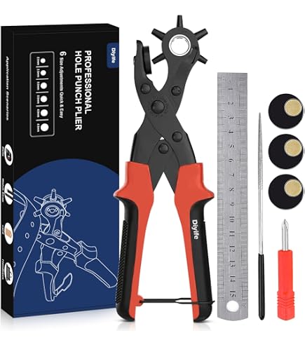QUARKZMAN Punzone Cavo Per Pelle 22mm Strumento Perforazione Fori Rotondi Cintura Acciaio Al Carbonio Punzone Singolo Per Tagliare Cinturini Orologio Artigianato Pelle Gomma Carta Tessuto - 12