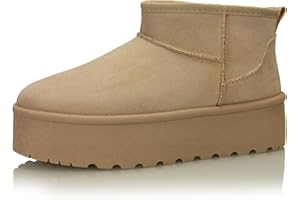 Procity Damen Stiefeletten Warm Gefüttert Plateau Boots mit der Profilsohle