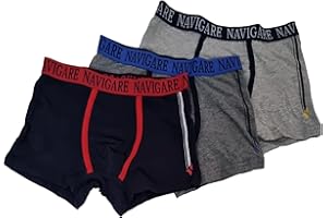 Navigare Boxer Cotone Junior Originale Fantasie alla Moda 95% Cotone 3-6 Pezzi