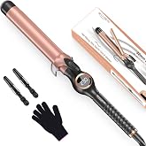 BESTOPE PRO Tenacillas para Rizar el Pelo 32mm Rizador de Pelo para Rizos Grandes, con Calentamiento Rápido, Pantalla LCD y M