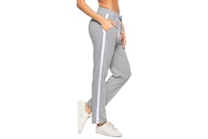Aseniza Pantaloni Sportivi Donna in Cotone Pantaloni Lunghi Jogger Donna con Tasche Casual Larghi Pantaloni con Coulisse per Allenamento Jogging Fitness Palestra