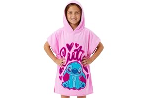 Disney Stitch badhandduk med huva för barn och tonåringar absorberande ombytesrock poncho handduk för simning bad dusch stran