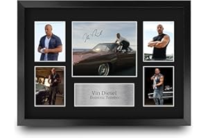 HWC Trading FR A3 Vin Diesel Fast and Furious Dominic Toretto I Regali Hanno Stampato L'Esposizione Firmata Dell'Immagine Dell'Autografo Per I Fan Di Memorabilia Di Film - A3 Incorniciato