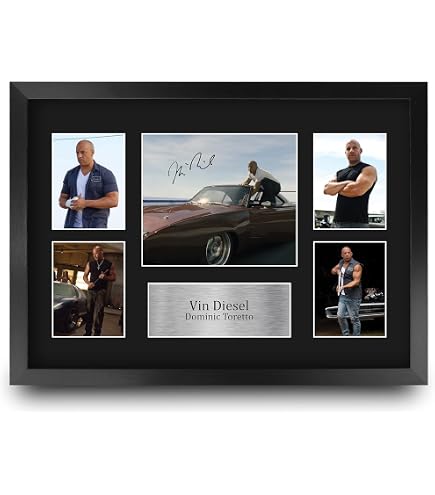 Poster Autographe Paul Walker Fast And Furious - Format A3 Encadré - Cadeau Fan Cinéma