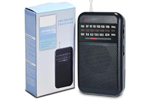 BLIMYSWE Radio portatil pequeña, Am/FM/SW Transistores Radio a Pilas, Mini Radio de Bolsillo con excelente recepción y Toma de Auriculares, Radio Sencilla para Exteriores, Interiores y Emergencias