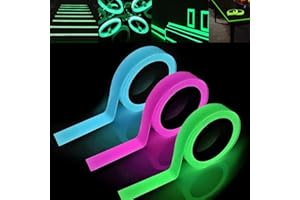 MHDUYEG 3 Rotoli Nastro Fluorescente,Nastro Catarifrangente Adesivo,Neon Party Nastro Adesivo Decorativo,Nastro Fosforescente Fosforescente Per Scale Per Delle Feste(5M x 1 cm)