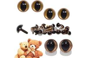 celloexpress 10mm Gold Cats Eyes with Plastic Backs - Safety Eyes for Soft Toy Teddy Bear Animal Making (Pack of 2 Pairs)