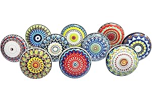 Royal Kraft Vintage ceramiczne gałki do szafek kuchennych, drzwi i szuflad, szafy, szafki (zestaw 10 szt.) Sknob007