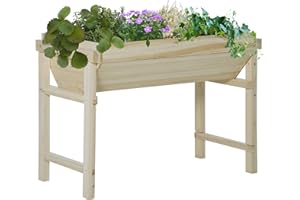 Outsunny Jardinière sur Pieds Potager dim. 108,5L x 60l x 80H cm Inserts d'irrigation + Feutre de Drainage Inclus Bois Sapin